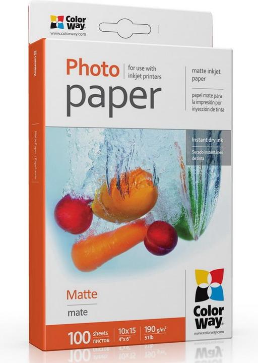 Colorway Papier photo mat, 100 feuilles, 10x15, 190 g/m (190 g/m², 100 x)