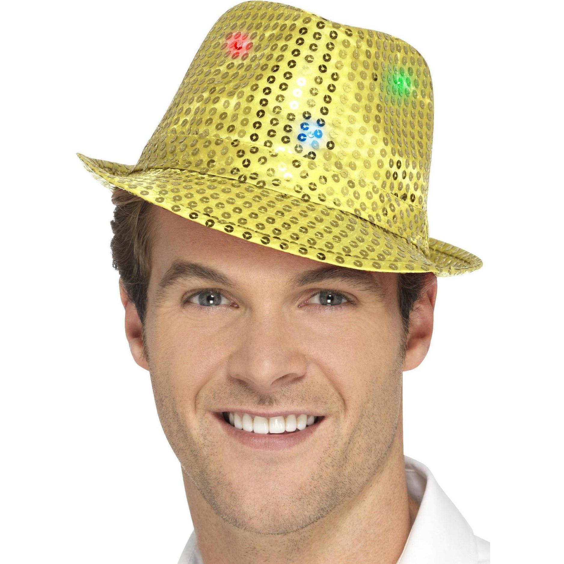 Smiffys Pailletten Trilby LED