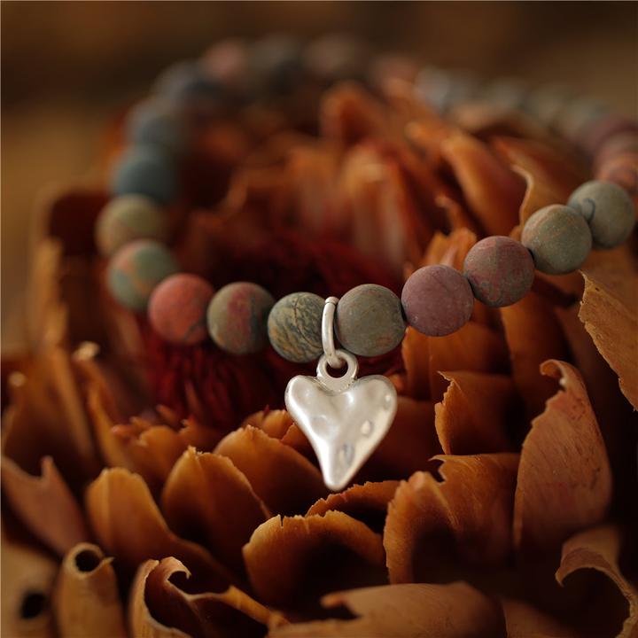 Andreani Armband mit echtem braunem Jaspis (8 cm, Steine, Braun)