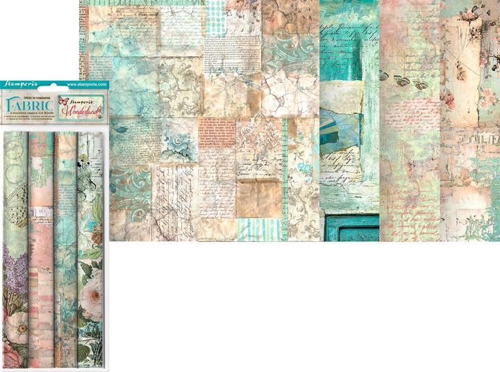 Stamperia Stoffpaket "Wonderland", 4er-Set, 4 Designs à 30 x 30 cm (30 x 30 cm)