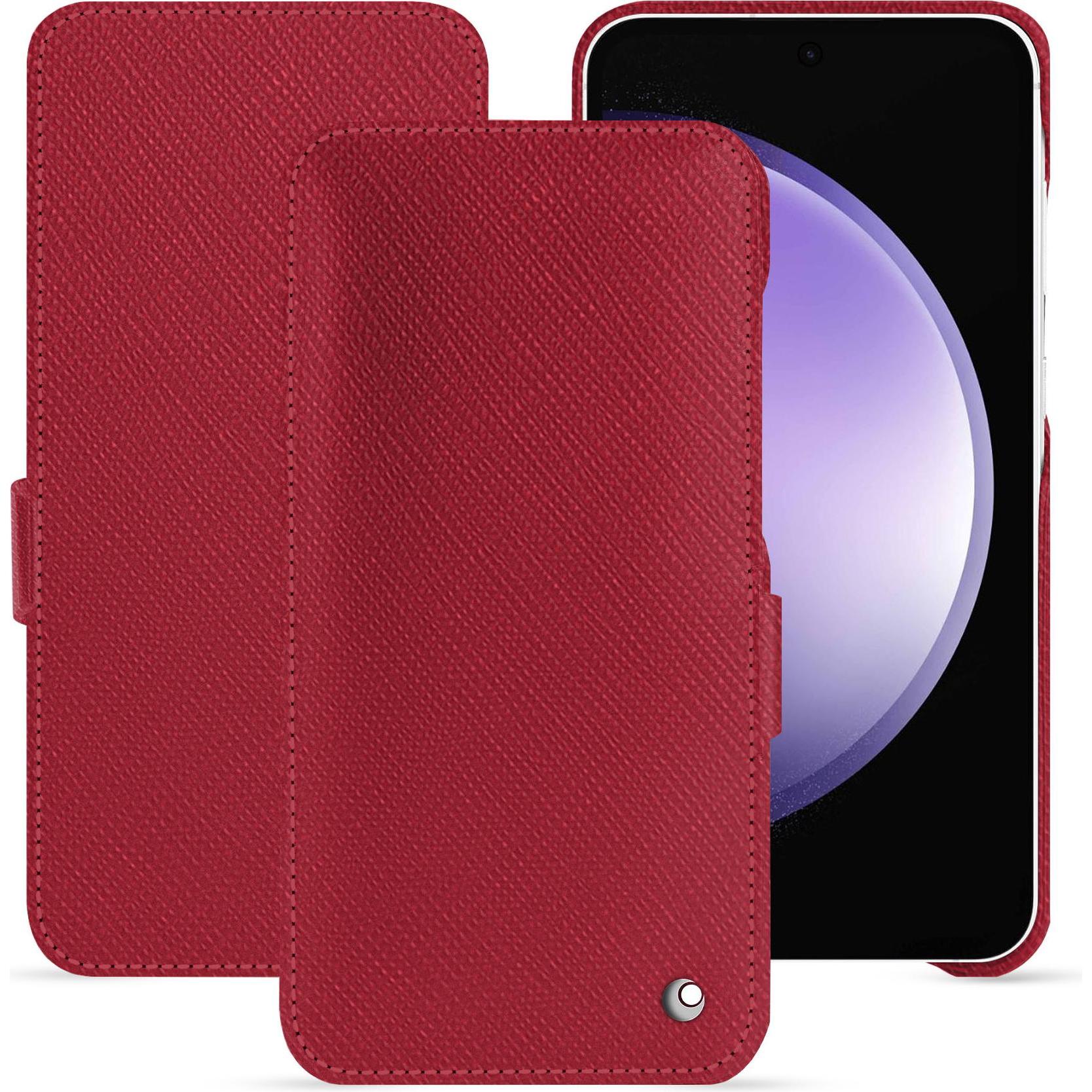 Noreve Lederschutzhülle horizontal (Samsung Galaxy S23 FE), Smartphone Hülle, Rot