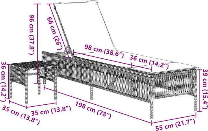 Immagine prodotto vidaXL Sonnenliege (198 cm)