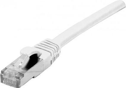 Exertis Connect Patch cable CAT. 6, F/UTP, PoE, halogen-free, white, 15.0 m Shielded patch cable with snap-in lug (F/UTP, CAT6, 15 m)