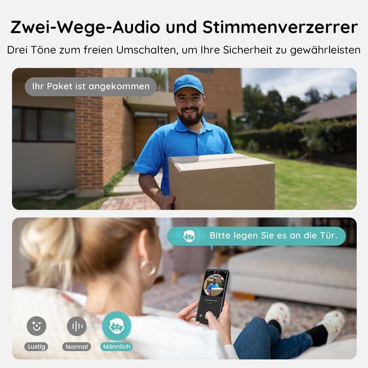 Image du produit Boifun 2K Video-Türklingel J7 mit Kamera und AI-Erkennung (WiFi)