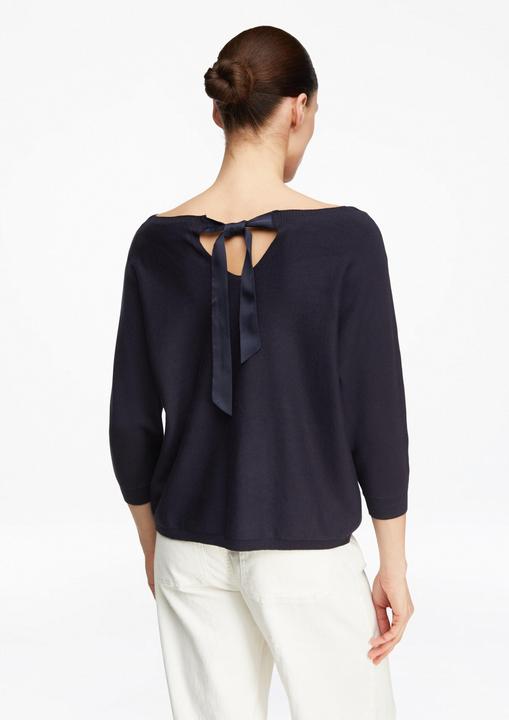 Image du produit Comma Strickpullover Feinstrickpullover mit Fledermausärmeln und Satinband (36)