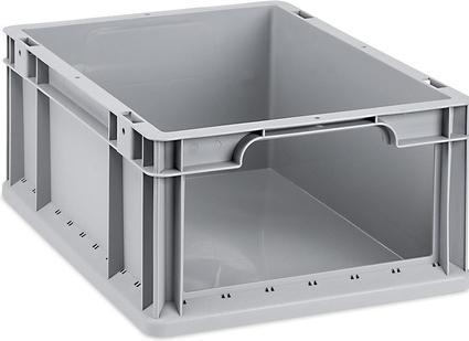 Actual product image Allit Storage box ProfiPlus EuroStore L417, grey Euro box made of PP, 90% open on the front... (40 x 30 x 17 cm)