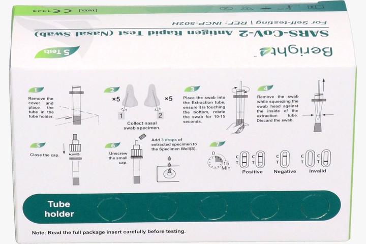 Actual product image BERIGHT Corona antigen rapid test for self-testing for laypersons / VPE 5er / CE certification / Bf (1 x)