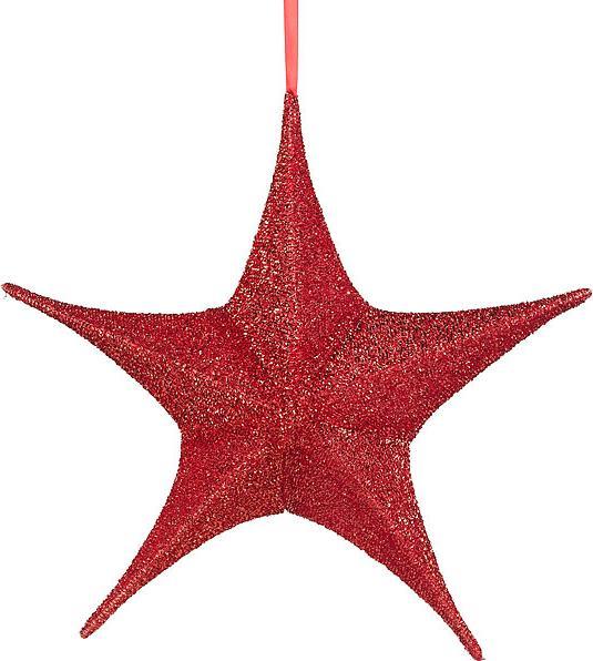 Actual product image Britesta Set of 2 foldable poinsettias to hang, red glittering, Ø 40cm