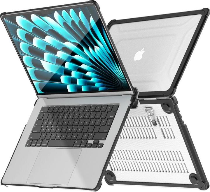 Produktbild Tech-Protect SmartShell Pro case for MacBook Air 15 2023-2025 M2 / M3 / M4 - transparent and black (Apple)