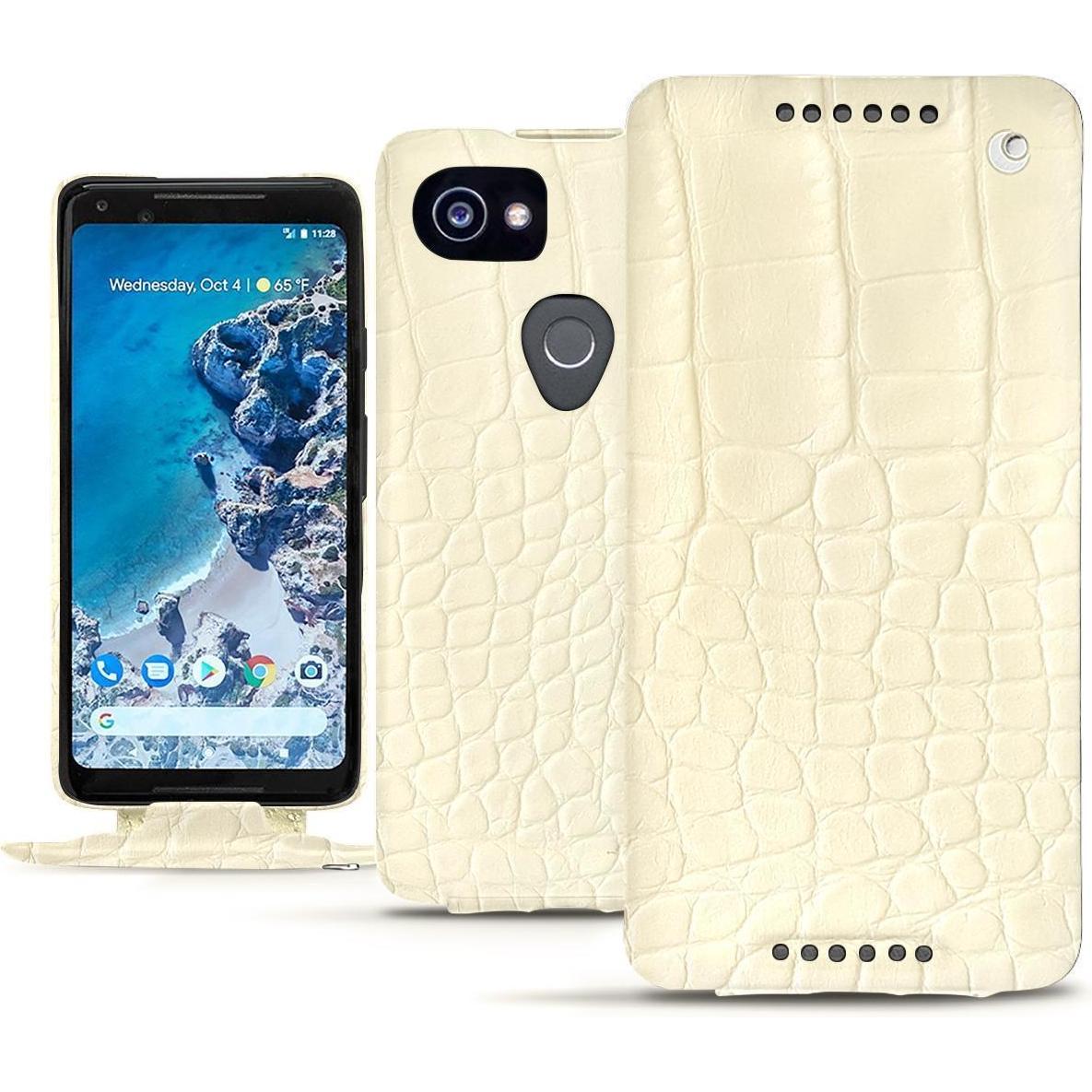 Noreve Lederschutzhülle vertikal (Google Pixel 2 XL), Smartphone Hülle, Weiss