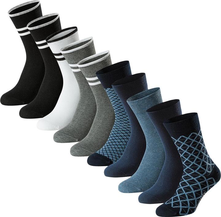 Schiesser - Bluebird - Socken - 10er Pack (39-42 Dunkelblau / grau / weiss) (10er Pack, 39 - 42)