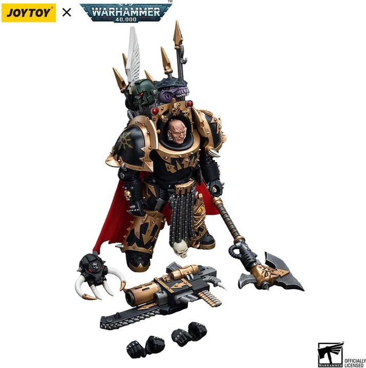 Actual product image Joy Toy Warhammer 40k figurine 1/18 Chaos Space Marines Black Legion Chaos Lord in Terminator Armour 12 cm