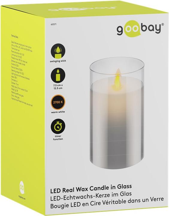 Productafbeelding Goobay LED kaars van echte was, 75x125mm