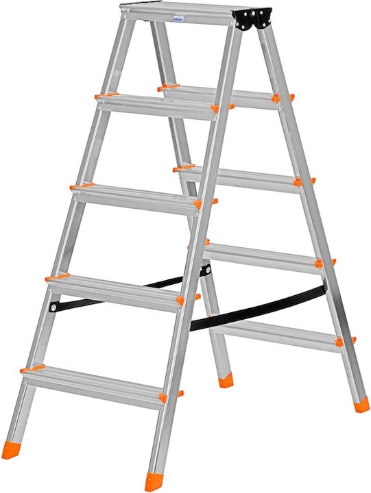 Actual product image Krause 120410 Ladder folding aluminum (Folding step, 115 cm)