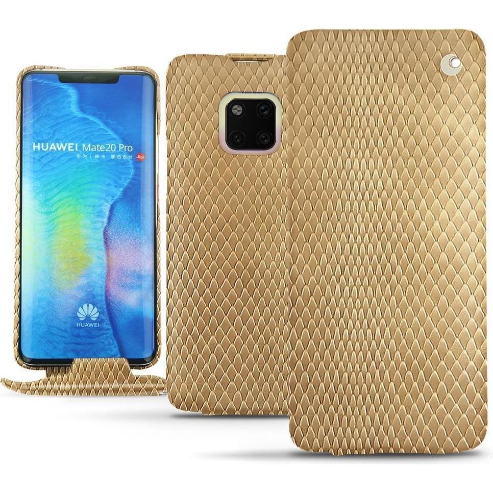 Noreve Lederschutzhülle vertikal (Huawei Mate 20 Pro), Smartphone Hülle, Beige