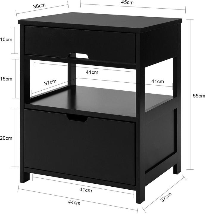 Actual product image SoBuy Bedside table (45 x 55 x 38 cm)