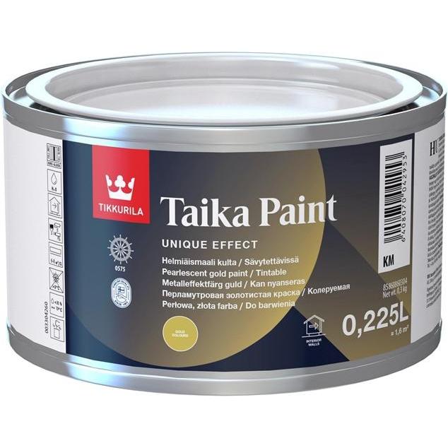 Tikkurila, Künstlerfarbe + Bastelfarbe, PAINT,OPAQUE PEARL GOLD TAIKA KM 0.225L (Pearl Gold)