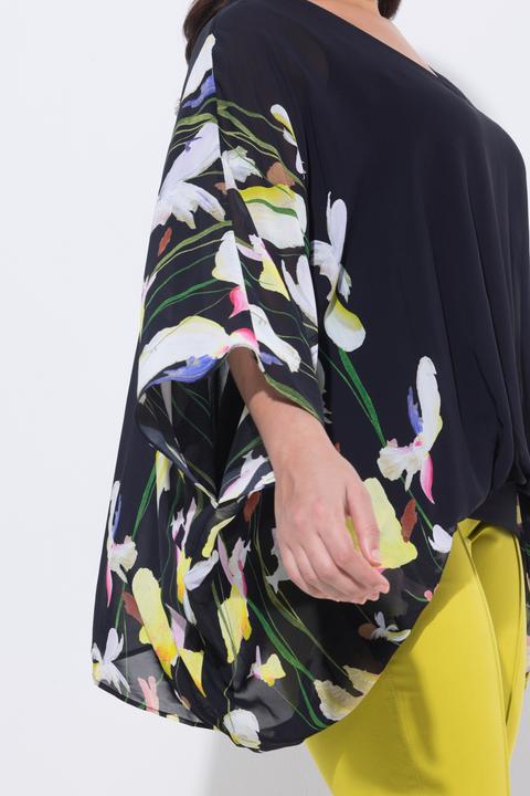 Actual product image Ulla Popken Iris Print Layered Chiffon Blouse (60)