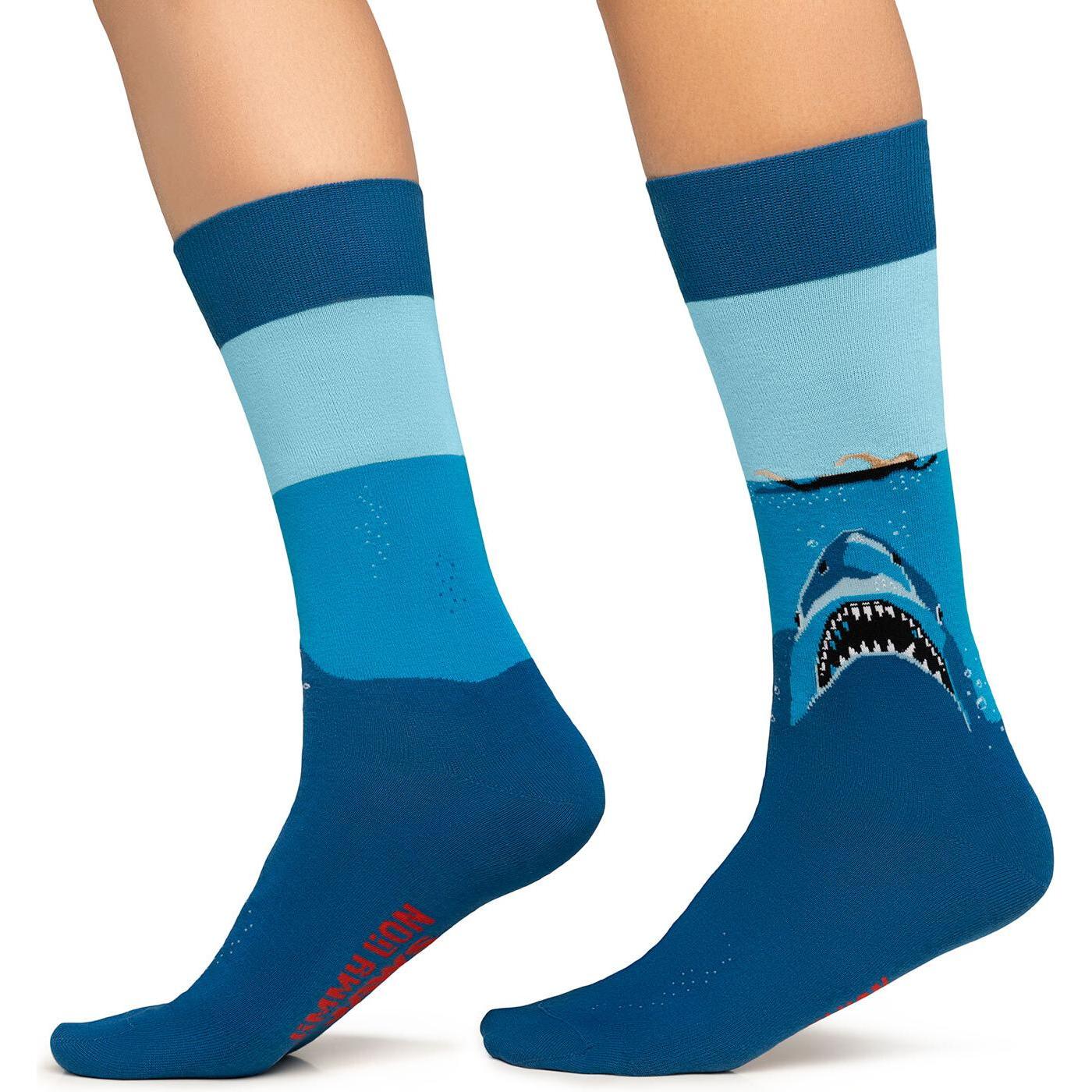 Thumbnail - Jimmy Lion, Socken, Jaws Shark Attack, Blau, (36, 40)