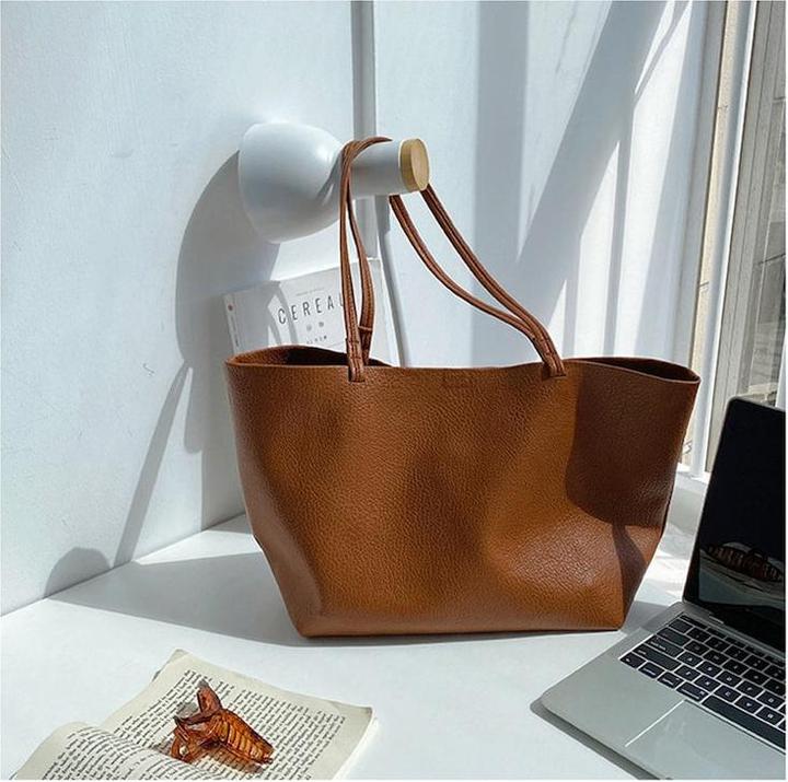 Immagine prodotto Only-Bags.Store Borsa a tracolla in pelle vegana, tote bag in morbida pelle di velluto a coste, shopping bag