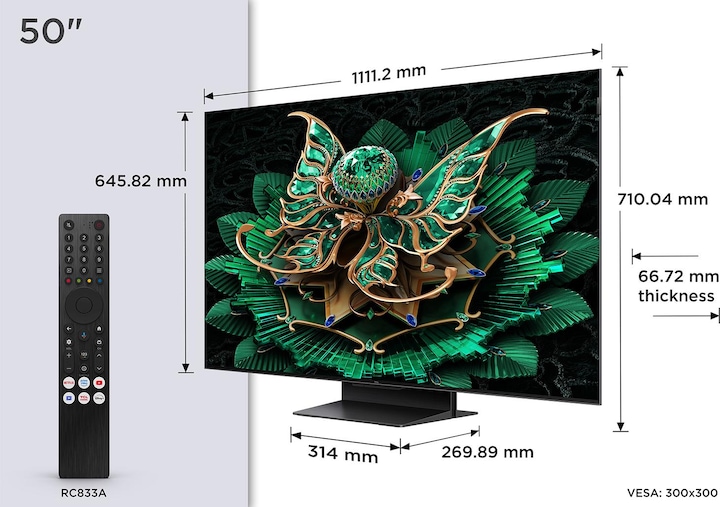 Produktbild TCL 50C7K (50", Mini-LED, 4K, 2025)