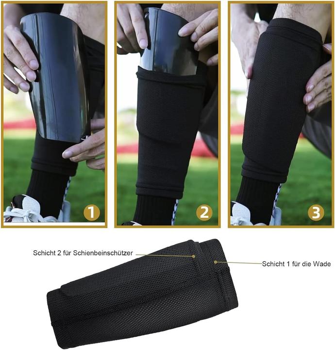 Actual product image Cbx Football Set Football Socks and Shin Guards Size L Black (L)