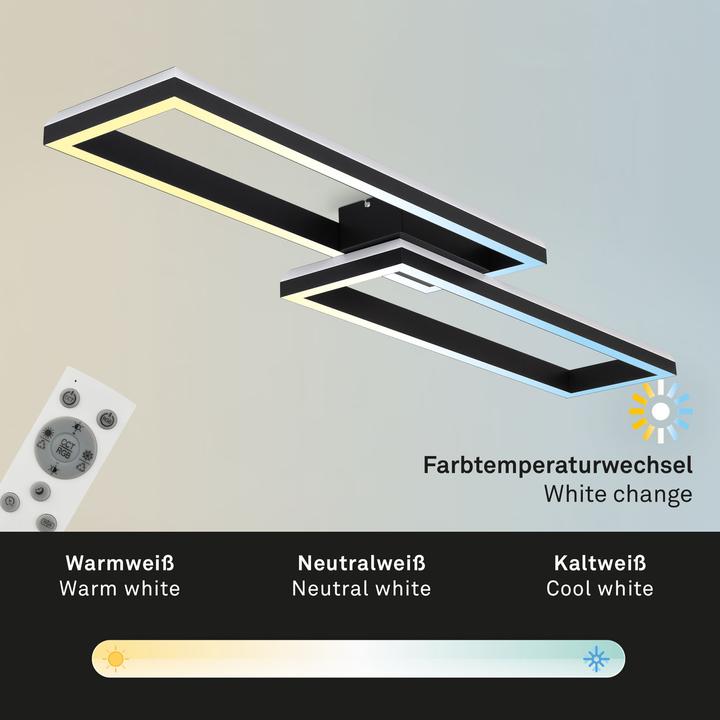 Produktbild Briloner RGB CCT LED Deckenleuchte, schwarz, LED/45W (2500 lm)