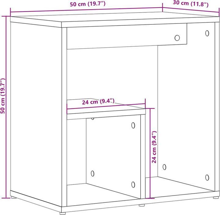 Actual product image VidaXL Keziah (50 x 30 x 50 cm)