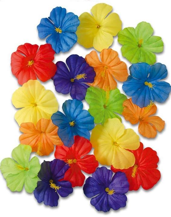 Produktbild Widmann 18 Bunte Hawaii Deko Blumen 5cm (18 Stk.)