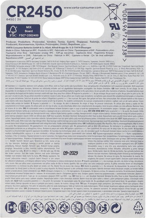 Produktbild Varta Professional Electronics CR2450, CR 2450 Lithium 2er Blister Verpackung (2 Stk., CR2450, 570 mAh)