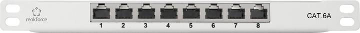 Produktbild Renkforce RF-4996630 8 Port Patch-Panel 254 mm (10") CAT 6a 0.5 HE Grau