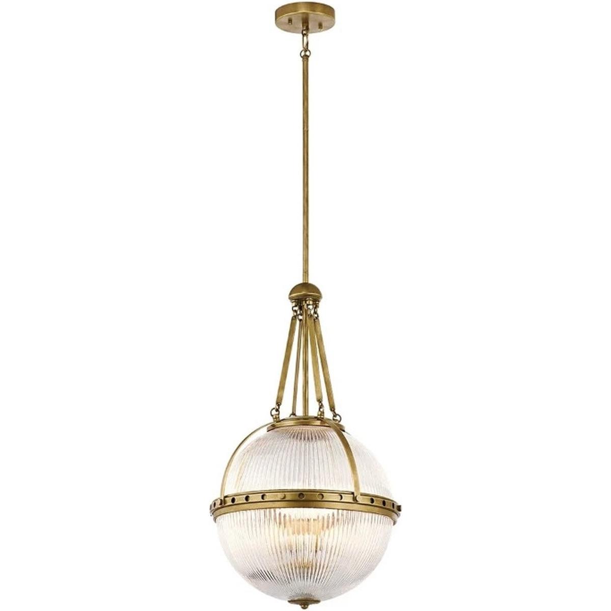 Elstead Lighting Oro Lampada A Sospensione, Lampada A Sospensione Aster E14 Tripla In Ottone Naturale (E14)