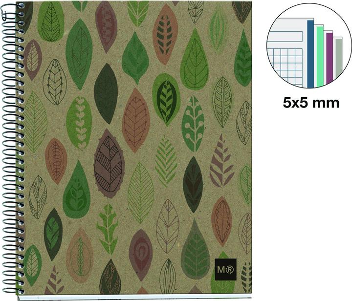 Immagine prodotto Maul ECO Design NB4 ECOLEAVES Recycle A5 SQU 80g farbig (Speditionsversand) (A5, Quadretti, Copertina rigida)