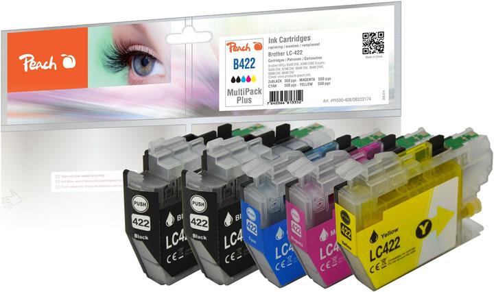 Produktbild Peach Tinte Brother LC-422 MP Plus C/M/Y/BK (BK, C, M, Y)