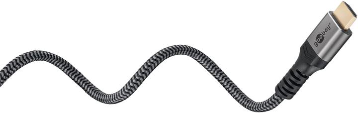 Actual product image Goobay High-speed HDMI cable with Ethernet, 5 m, Sharkskin Grey (5 m, HDMI)