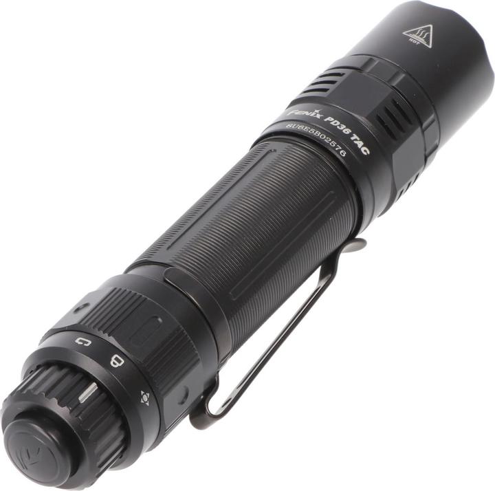 Actual product image Fenix PD36 TAC LED torch, with one-hand rotary switch, including rechargeable battery