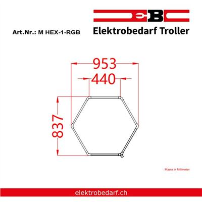 Produktbild EB Troller LED-Hexagon 1-fach RGB (456 lm)