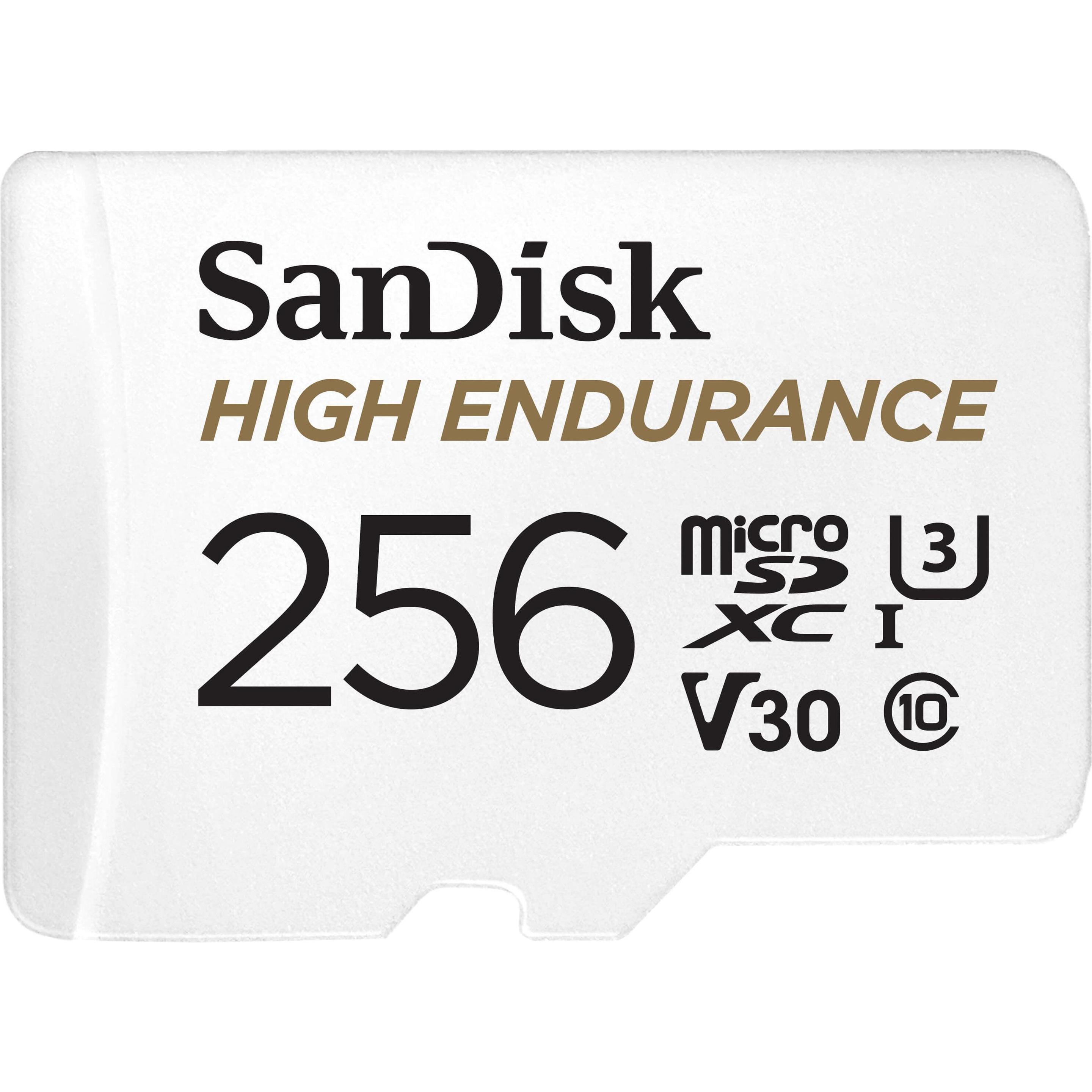 Sandisk Bianco High Endurance (256 Gb, Microsdxc, U3, Uhs-I), Scheda Di Memoria,