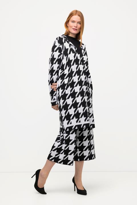 Produktbild Ulla Popken Strickjacke, Hahnentrittmuster, Reverskragen (54)