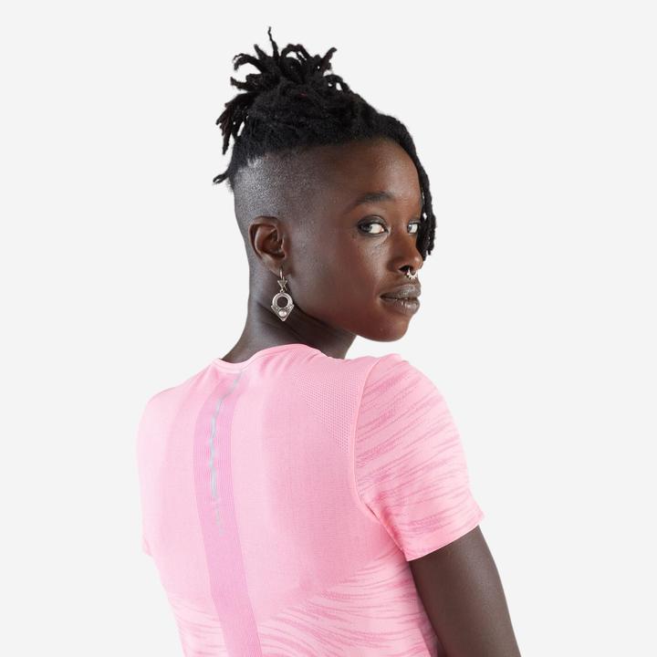 Image du produit Kiprun T-shirt running & trail sans couture femme - run 500 confort rose (XL)