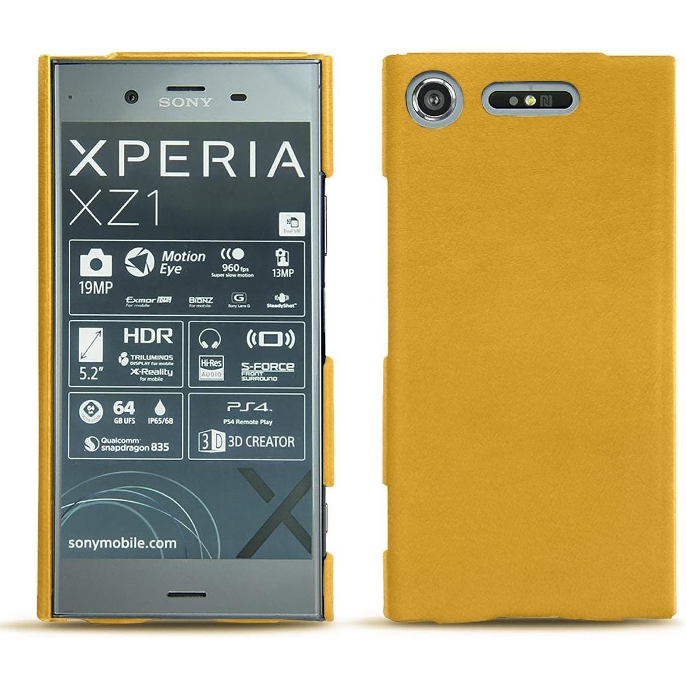 Noreve Lederschutzhülle (Sony Xperia XZ1), Smartphone Hülle, Orange