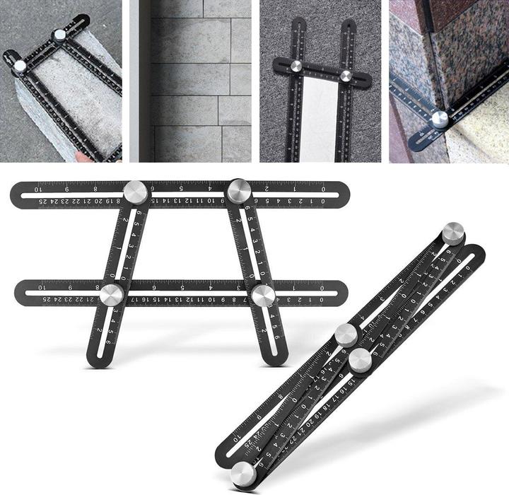Produktbild Stahlwerk Lineal Set mit Multiwinkel-Messlineal, Dreikant-Lineal, Winkeldreieck (30 cm)