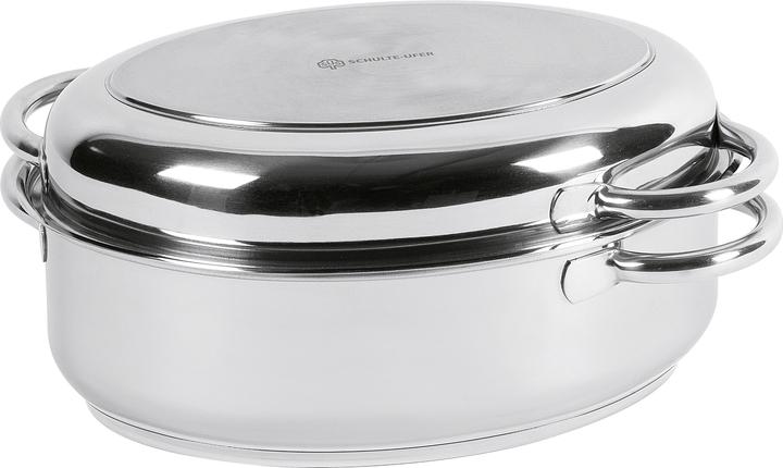 Image du produit Schulte-Ufer Multibraises ovale 6,5 litres Ø34cm Acier inoxydable (34 cm, Cocotte + faitout, Acier inoxydable)