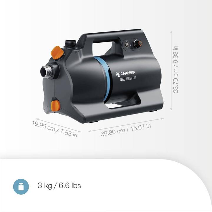 Gardena 3000 Silent 18V P4A solo (Pompe de jardin)