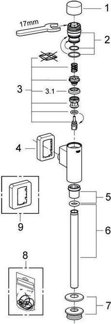 Produktbild Grohe Druckspüler RONDO f Urinal 1/2" o Vorabsperrung chr