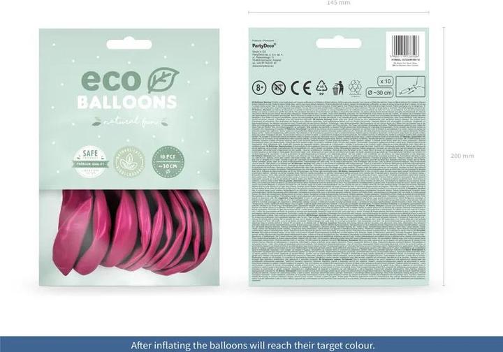 Actual product image Partydeco Balloons fuchsia metallised Eco (10x)
