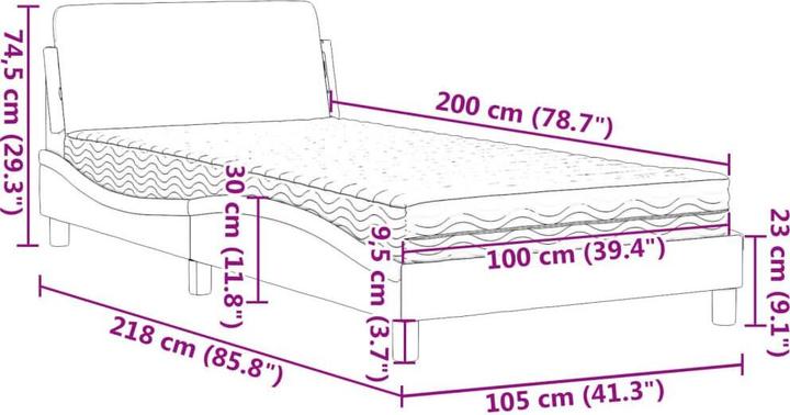 Actual product image vidaXL Bett (100 x 200 cm)