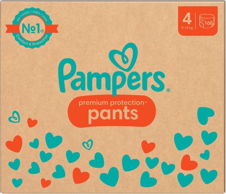 Immagine prodotto Pampers Premium Protection Pants (Dimensione 4, Pacco mensile, 168 Pezzo/i)