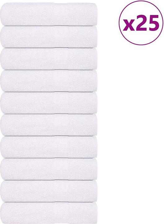 Image du produit vidaXL Serviettes de douche 25 pcs. Blanc 70x140 cm 360 g/m² 100% coton Serviette de bain (70 x 140 cm)