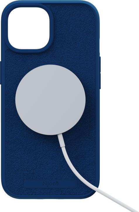Image du produit Njord Étui rigide en daim MagSafe bleu marine (Apple iPhone 15)